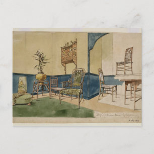 Carte Postale Anglo-Japanese Designs, c.1860 (encre noire et sty