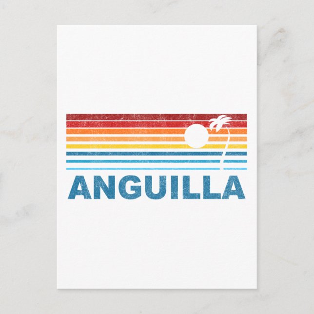 Carte Postale Anguilla de palmier rétro (Devant)