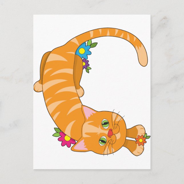 Carte Postale Animal Alphabet Chat (Devant)