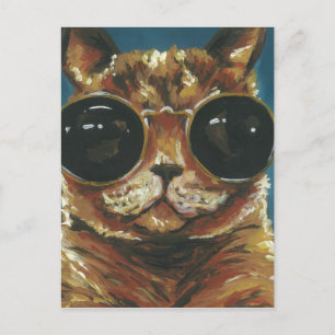 Carte Postale Animal Dapper   Kitty dans les lunettes de soleil