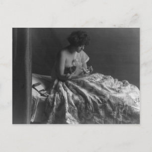 Carte Postale Animal de compagnie, Chiot, Femme, Vintage
