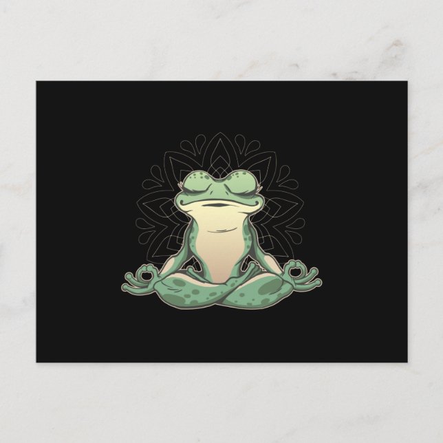 Carte Postale Animal de grenouille faisant du yoga méditant (Devant)
