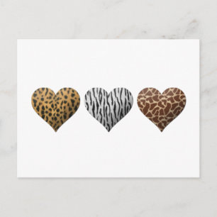 Carte Postale Animal Print Hearts