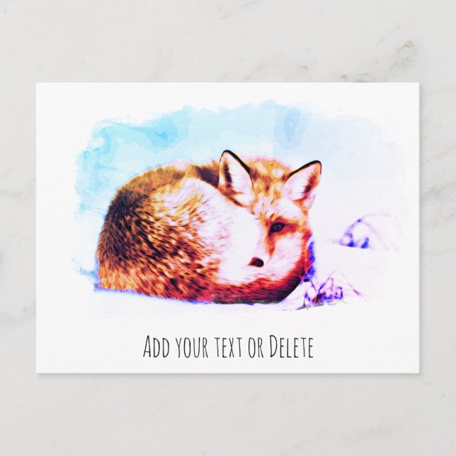 Carte Postale *~ Animal Red Fox Ap18 Abstrait Wildlife Bold (Devant)