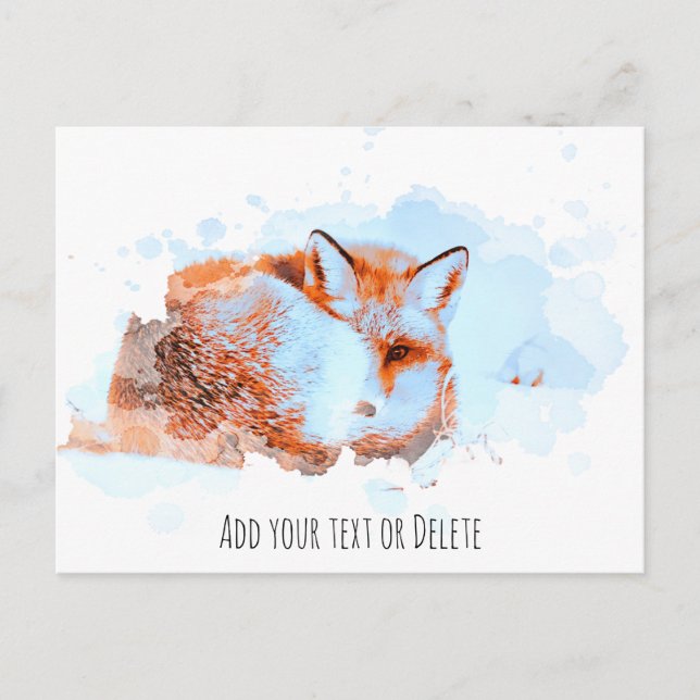 Carte Postale *~* Animal Red Fox Ap18 Artistic Wildlife Text (Devant)