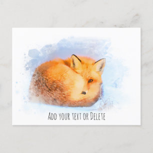 Carte Postale *~* Animal Red Fox Ap18 Artsy Wildlife Text
