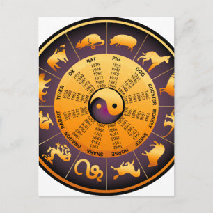 Carte Postale Animal Yin Yang