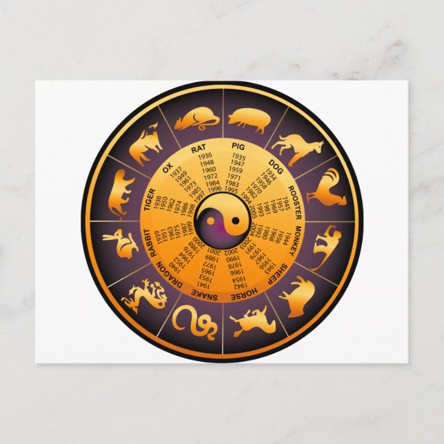 Carte Postale Animal Yin Yang (Devant)
