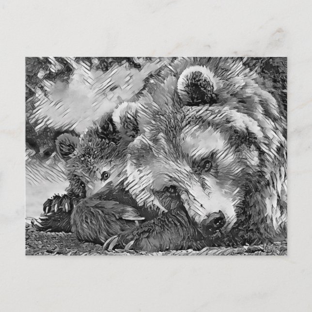 Carte Postale AnimalArtBW_Bear_002 (Devant)
