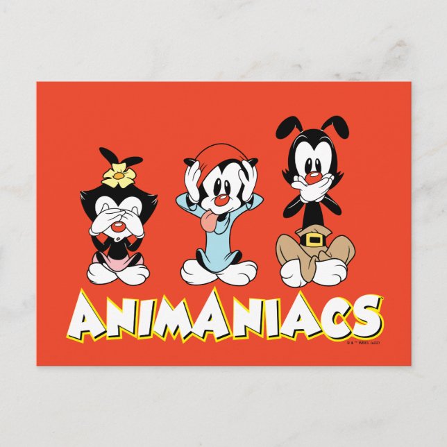 Carte Postale Animaniacs | Warner Siblings "No Evil" Graphic (Devant)