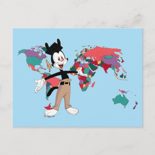 Carte Postale Animaniacs | Yakko's World Map Graphic (Devant)