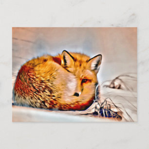 Carte Postale *~* Animaux d'art Renard rouge Ap18 Faune artistiq