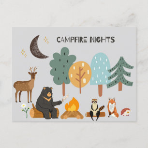 Carte postale Animaux de bois Campfire Nights