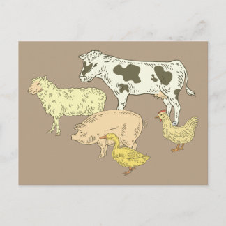 Carte Postale Animaux de ferme