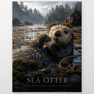 Carte Postale Animaux de la forêt de varech de loutre de mer