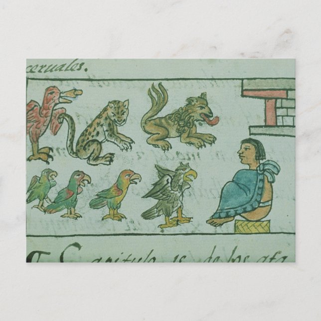 Carte Postale Animaux de l'Empereur aztèque (Devant)