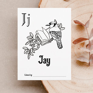 Carte Postale Animaux des bois ABC Coloration Activité du Baby s