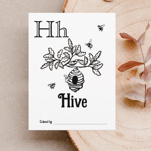 Carte Postale Animaux des bois ABC Coloration Activité du Baby s