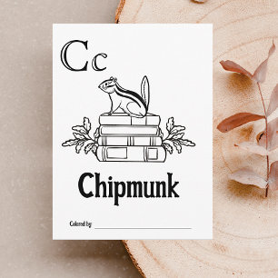 Carte Postale Animaux des bois ABC Coloration Activité du Baby s