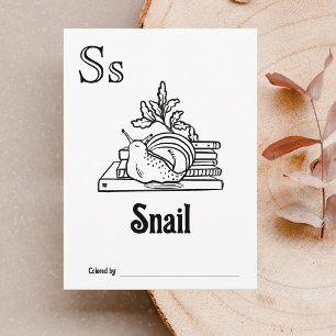 Carte Postale Animaux des bois ABC Coloration Activité du Baby s