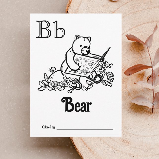 Carte Postale Animaux des bois ABC Coloration Activité du Baby s (Letter B - Color Your Own Baby's First ABC's Keepsake Cards)