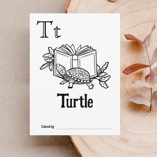 Carte Postale Animaux des bois ABC Coloration Activité du Baby s (Letter T - Color Your Own Baby's First ABC's Keepsake Cards)