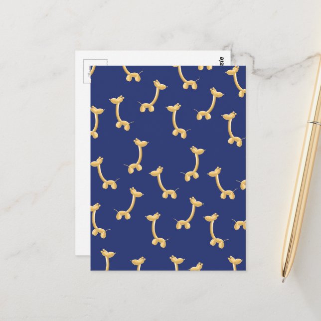 Carte Postale Animaux en Ballon (Devant/Arrière en situation)