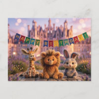 Animaux en peluche mignons avec bannière Joyeux An