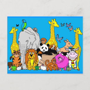 Carte Postale Animaux heureux