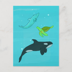 Carte Postale Animaux marins
