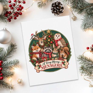 Carte Postale Animaux Méagerie de Noël