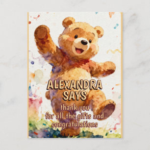Carte Postale Animaux pour Anniversaire d'Enfant - Ourson Mignon