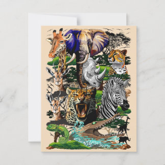 Carte Postale Animaux sauvages de la Savane africaine