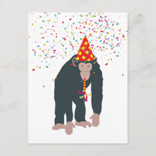 Carte Postale Animaux singes chimpanzés faisant la fête