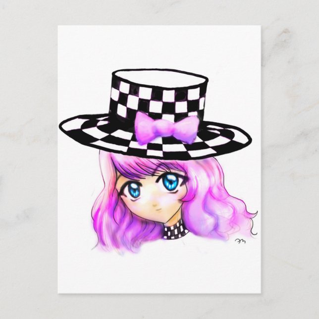 Carte Postale Anime Girl Manga Punk Lolita Harajuku Style gothiq (Devant)