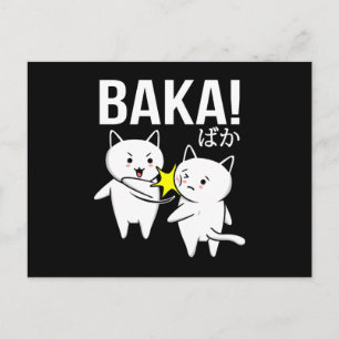 Carte Postale Anime japonaise Baka Neko Funny Kawaii Chat