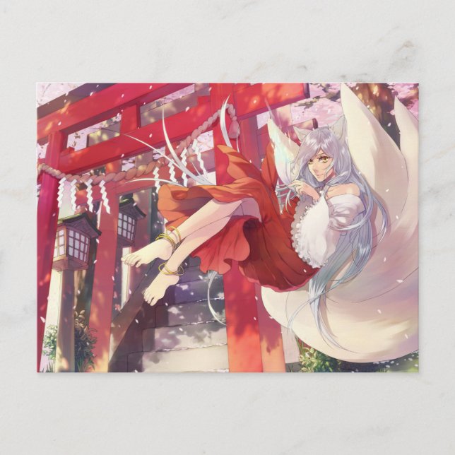 Carte postale Anime Kitsune Girl (Devant)