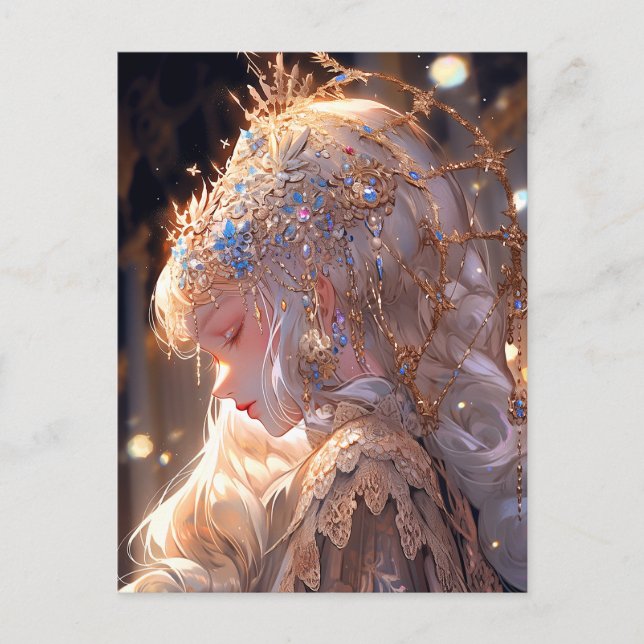 Carte Postale Anime Princess Girl Imaginaire Art (Devant)