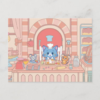 Carte Postale Anime Tom, Jerry et la Boulangerie de Tuffy