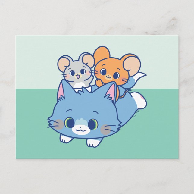 Carte Postale Anime Tom, Jerry et Tuffy (Devant)