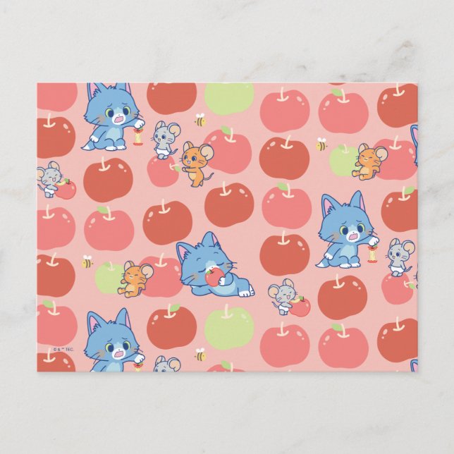 Carte Postale Anime Tom, Jerry et Tuffy Apple Motif (Devant)