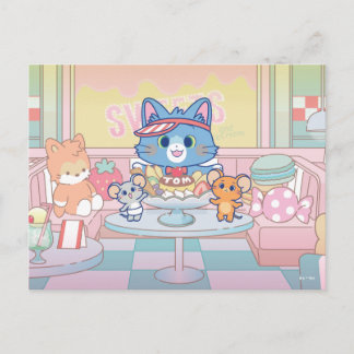Carte Postale Anime Tom, Jerry et Tuffy Dessert Parlor