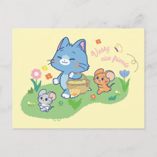 Carte Postale Anime Tom, Jerry et Tuffy Picnic