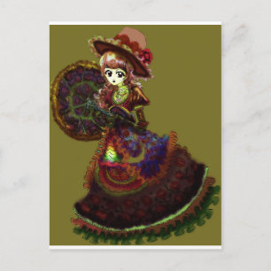 Carte Postale Anime victorienne gothique Vampire Médiéval Vintag