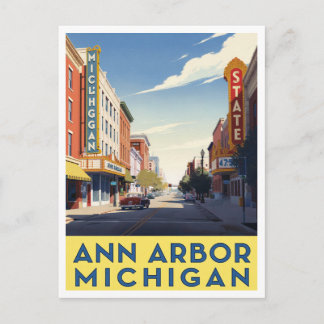 Carte Postale Ann Arbor Michigan Street Art Downtown