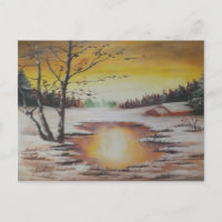 Carte postale Ann Hayes Peinture Scène d'hiver