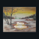 Carte postale Ann Hayes Winter Scene Joyeux Noël<br><div class="desc">Carte postale Ann Hayes Peinture Scène d'hiver Joyeux Noël</div>