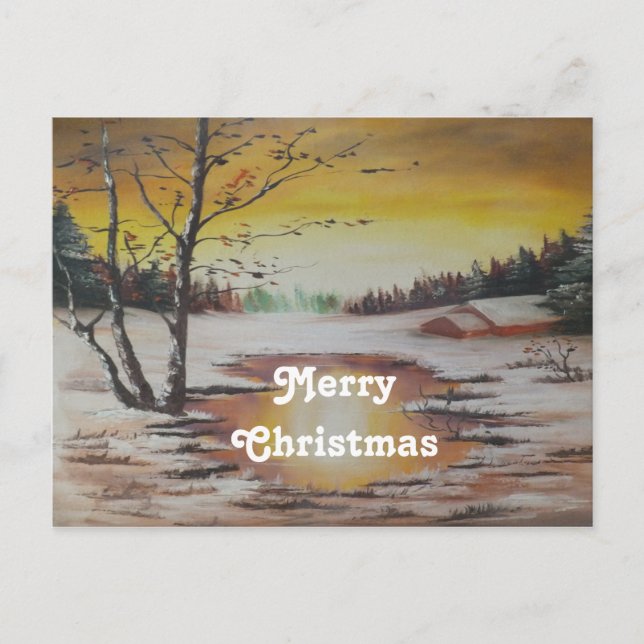 Carte postale Ann Hayes Winter Scene Joyeux Noël (Devant)