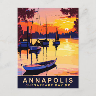 Carte Postale Annapolis, baie de Chesepeake, Maryland, Voyage