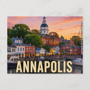 Carte Postale Annapolis Maryland Port Eau Frontière Voyage Cadea
